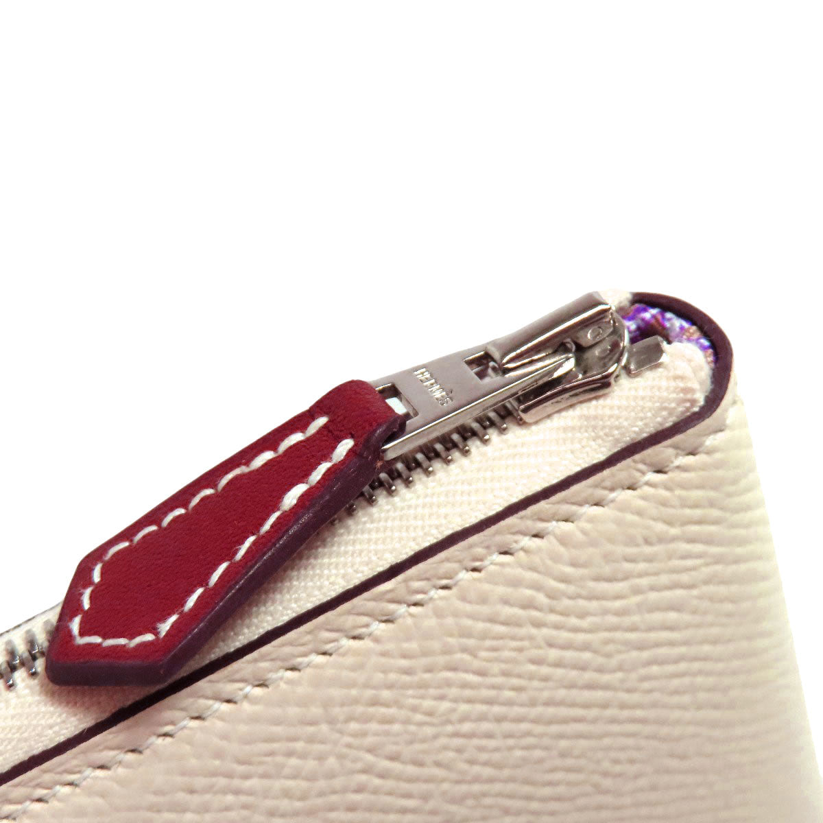HERMES Long Wallet Purse Epsom white Azap Silkin Long Nata