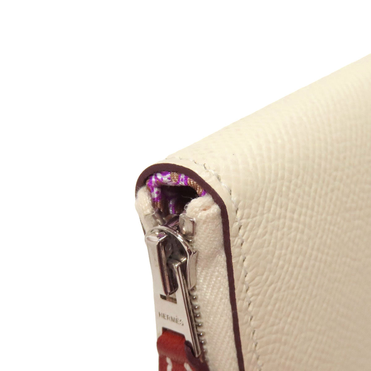 HERMES Long Wallet Purse Epsom white Azap Silkin Long Nata
