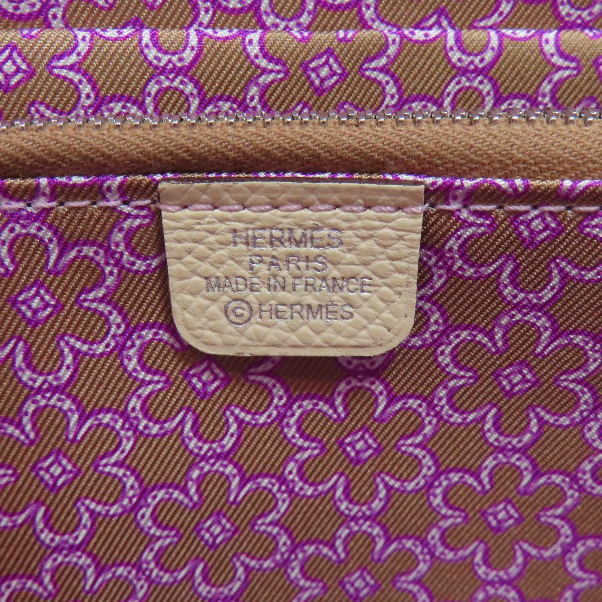HERMES Long Wallet Purse Epsom white Azap Silkin Long Nata