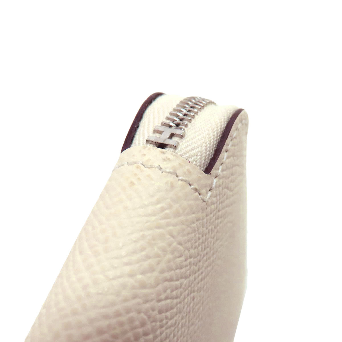 HERMES Long Wallet Purse Epsom white Azap Silkin Long Nata