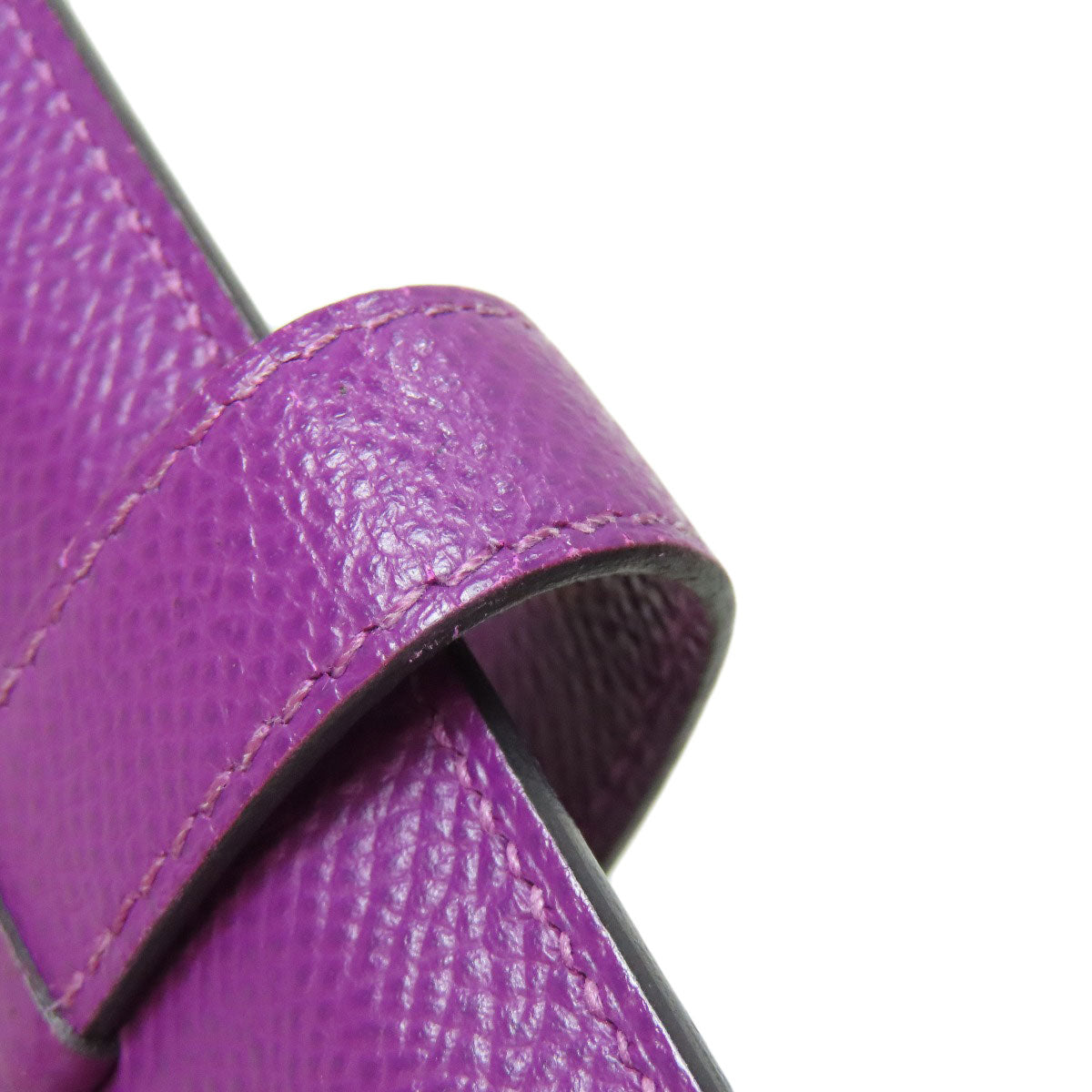 HERMES Card Case Epsom purple Bearn Gold Metal
