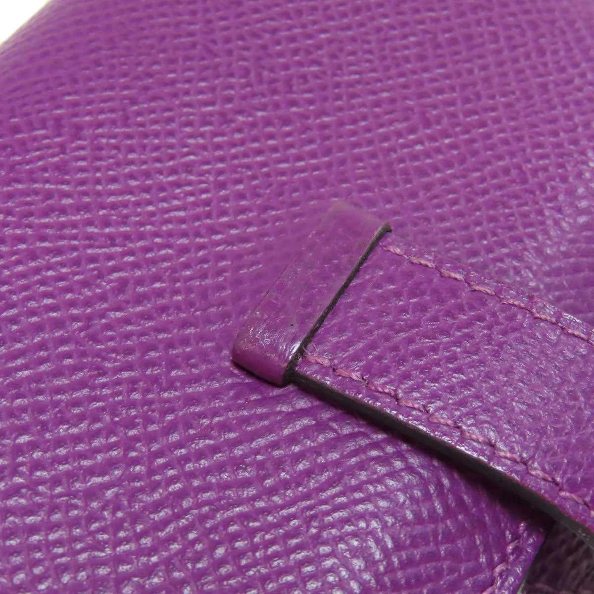 HERMES Card Case Epsom purple Bearn Gold Metal