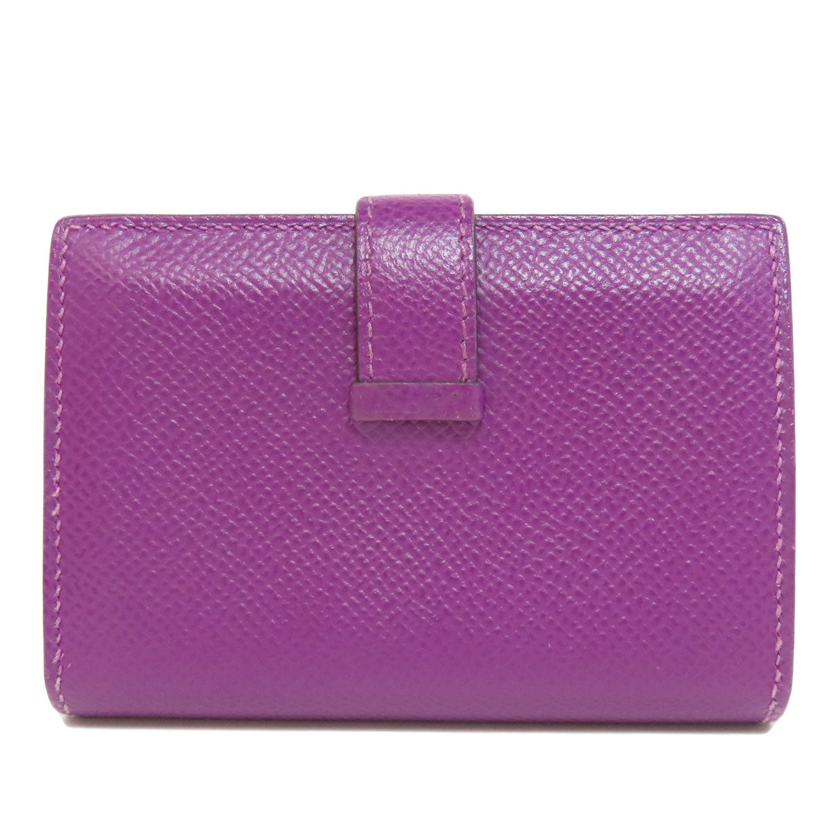 HERMES Card Case Epsom purple Bearn Gold Metal