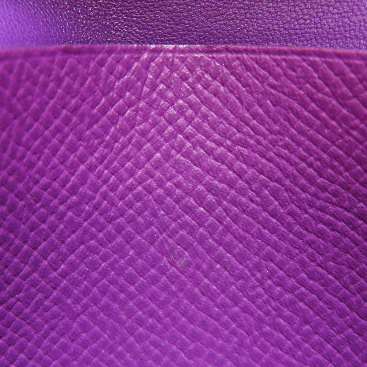 HERMES Card Case Epsom purple Bearn Gold Metal