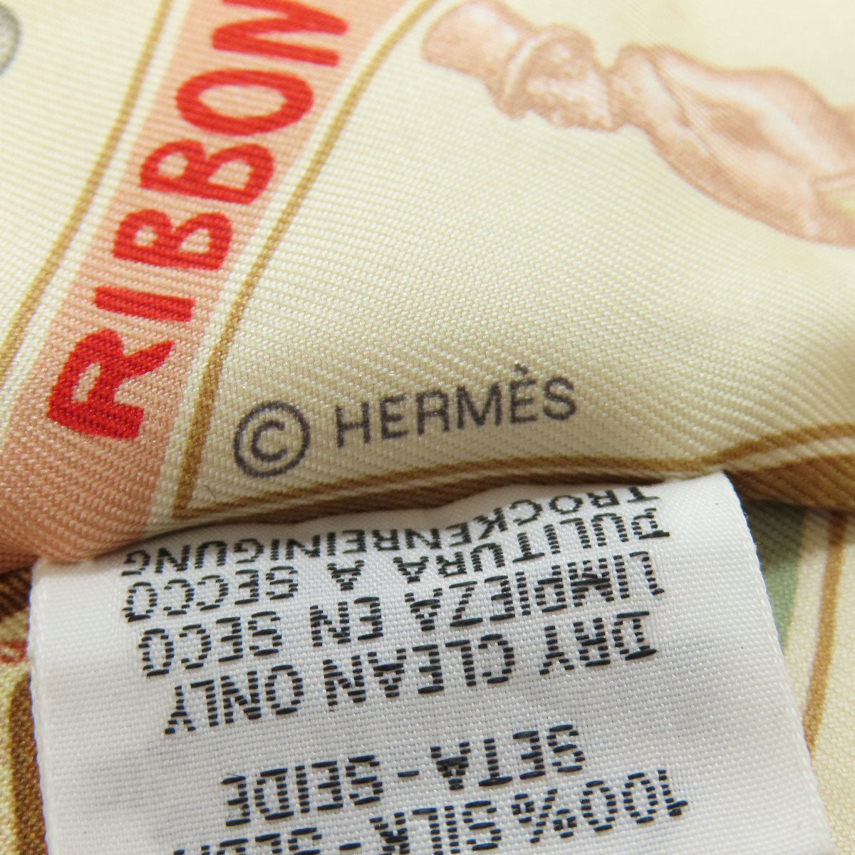 HERMES scarf silk Brown Twilly Women Used
