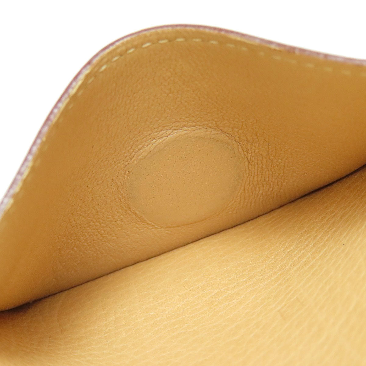 HERMES Coin case Taurillon Clemence beige Dogon Gold Metal