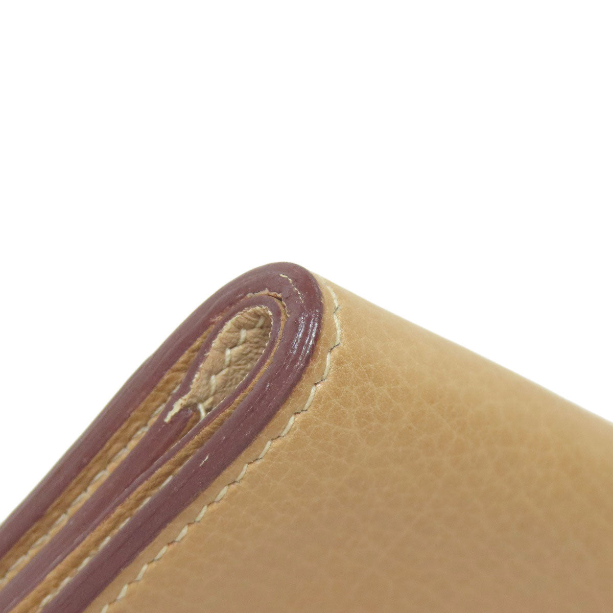 HERMES Coin case Taurillon Clemence beige Dogon Gold Metal