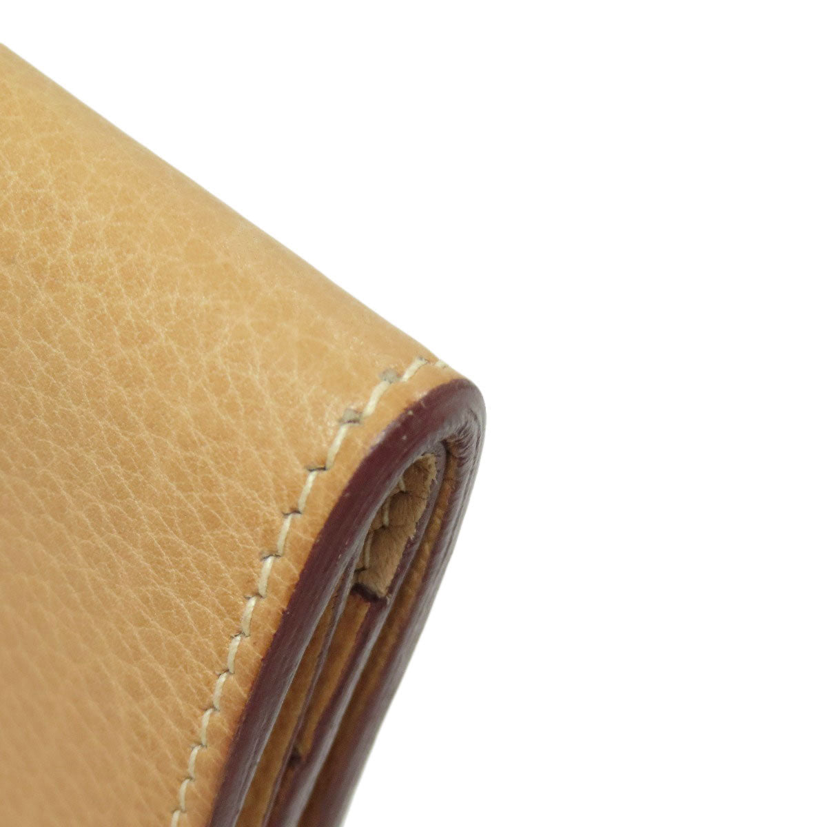 HERMES Coin case Taurillon Clemence beige Dogon Gold Metal