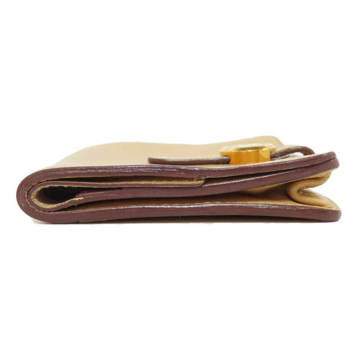 HERMES Coin case Taurillon Clemence beige Dogon Gold Metal