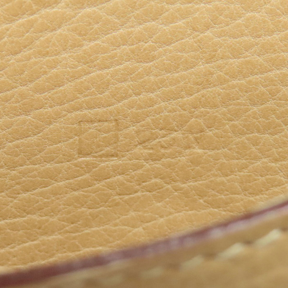 HERMES Coin case Taurillon Clemence beige Dogon Gold Metal