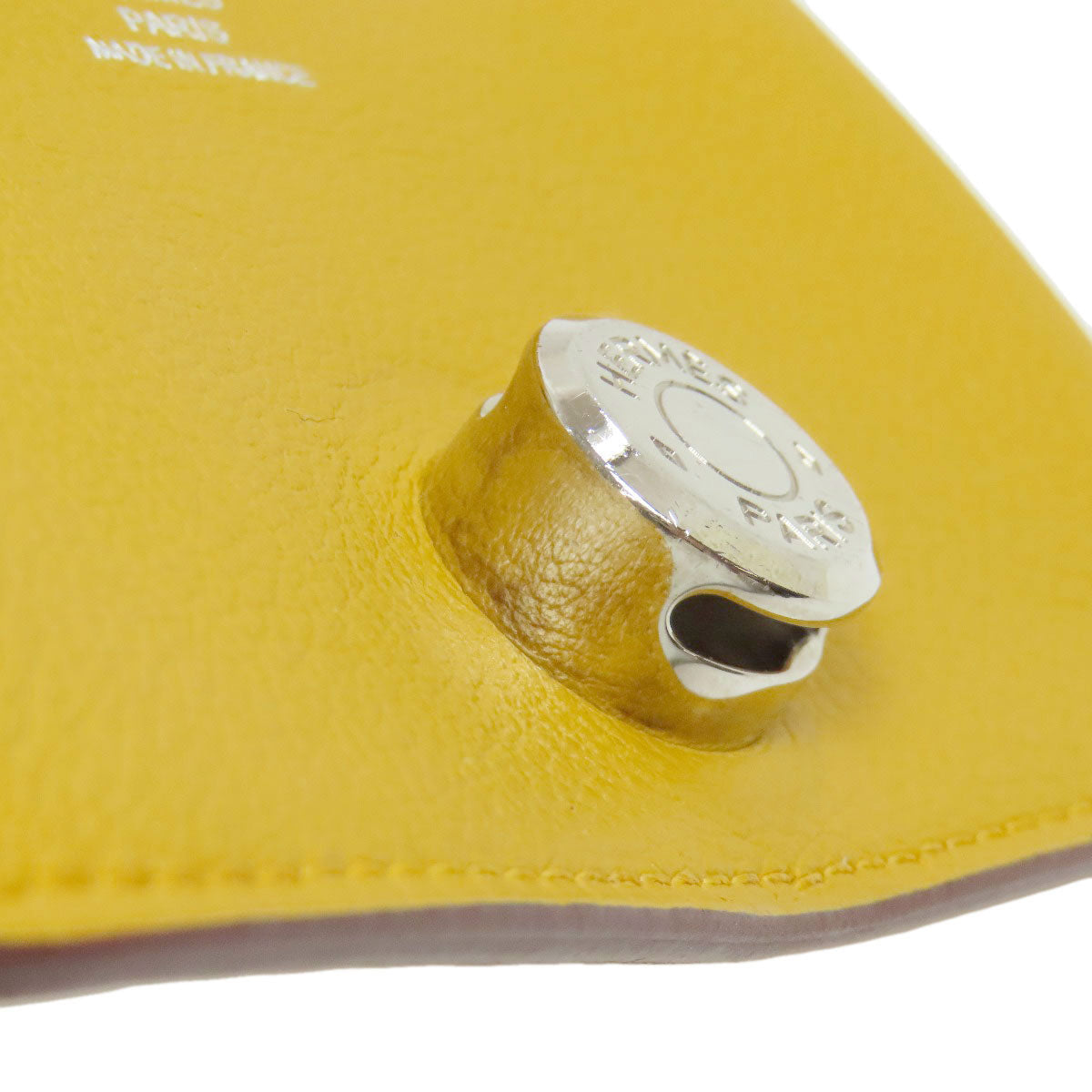 HERMES Coin case Shave yellow Dogon SilverMetal