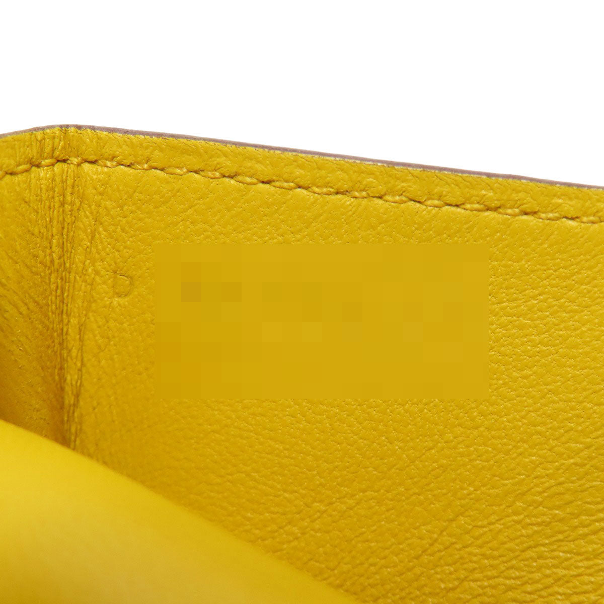 HERMES Coin case Shave yellow Dogon SilverMetal