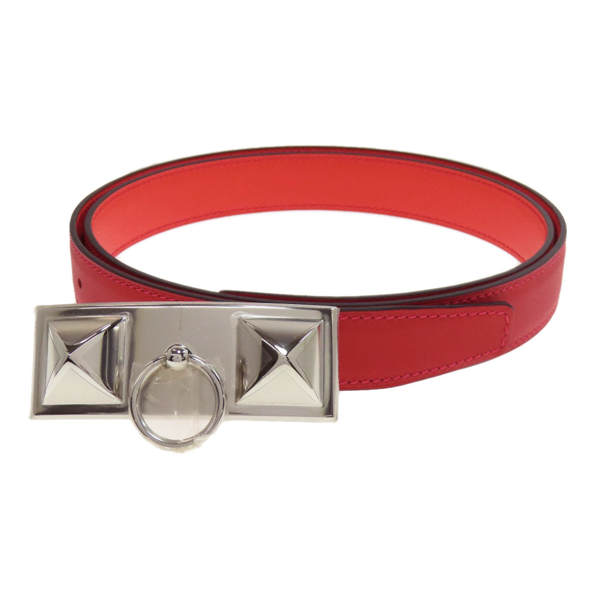 HERMES belt Swift, Epsom Red Rival Vermilion Rose SVMetal mens Used