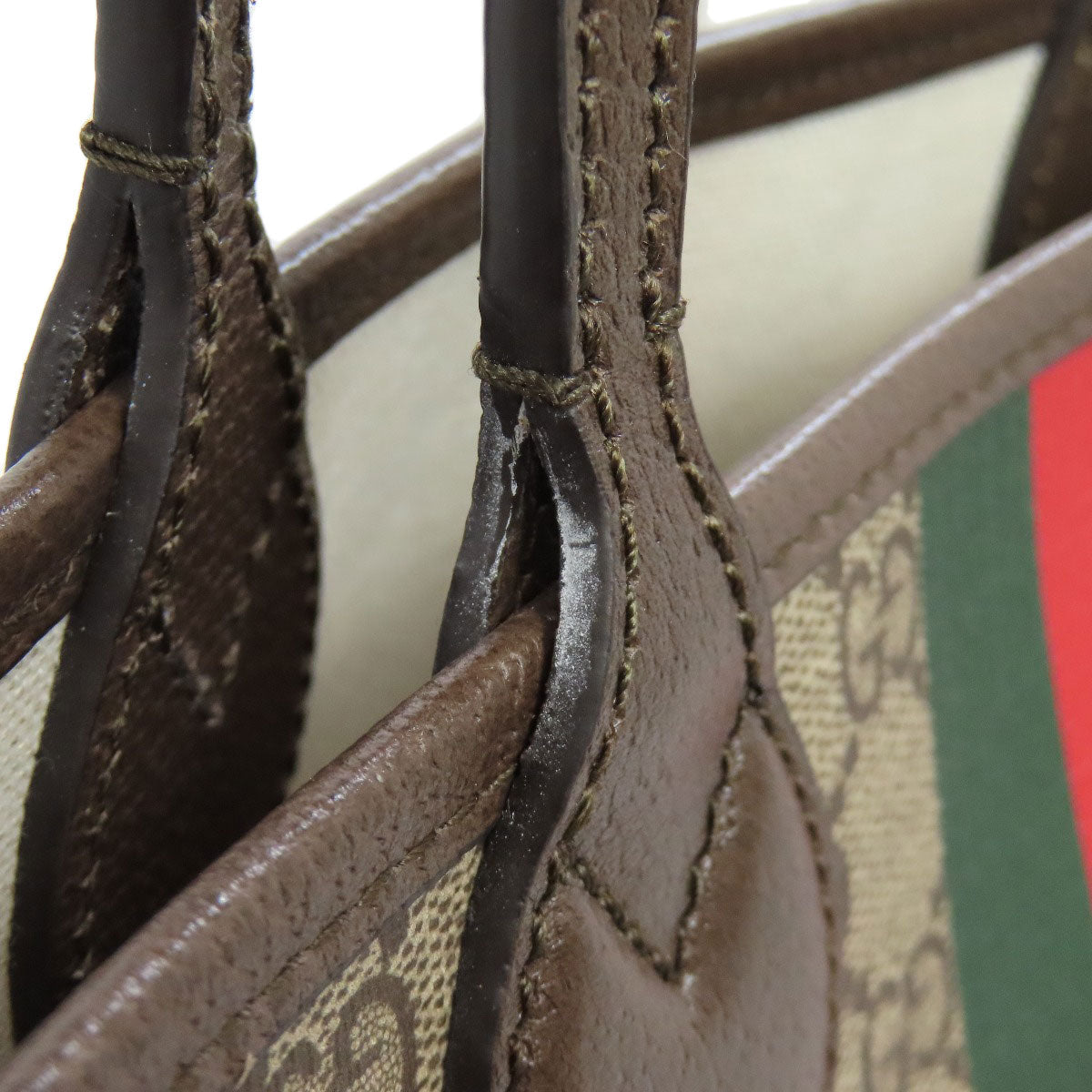 GUCCI Tote Bag 726762 PVC Brown GG Supreme Shelly Line