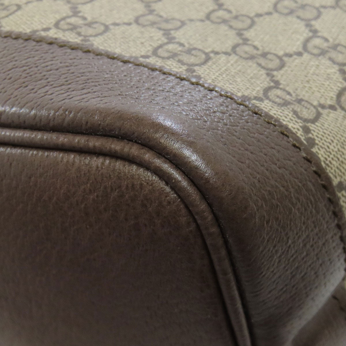 GUCCI Tote Bag 726762 PVC Brown GG Supreme Shelly Line