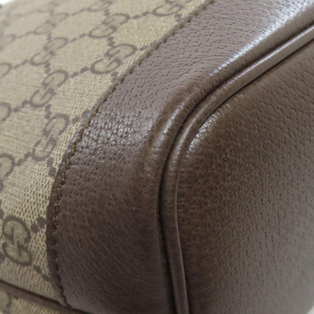 GUCCI Tote Bag 726762 PVC Brown GG Supreme Shelly Line