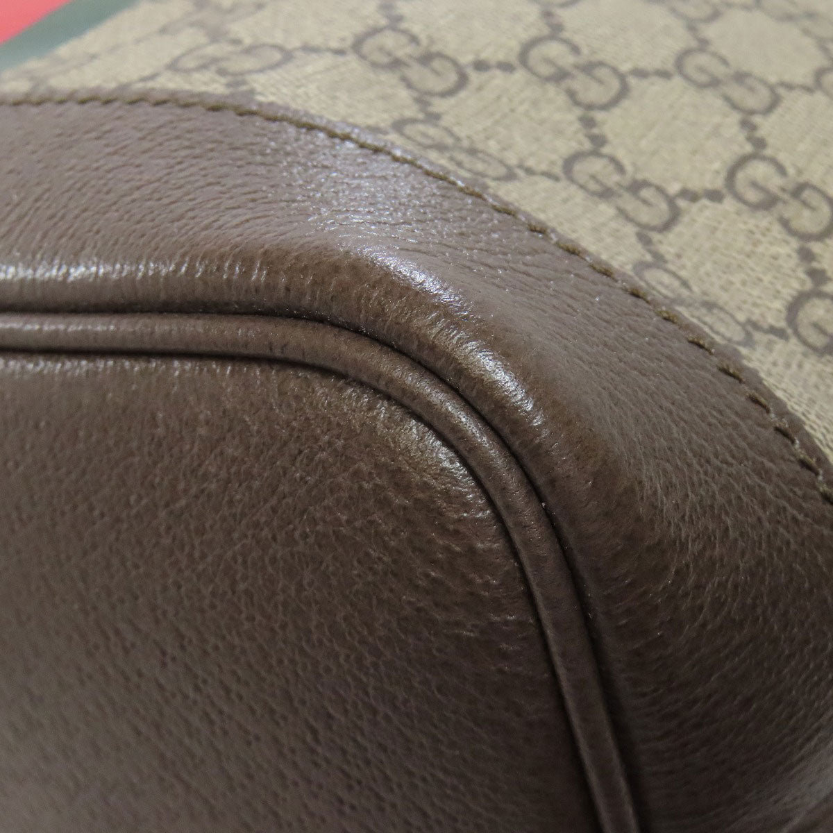 GUCCI Tote Bag 726762 PVC Brown GG Supreme Shelly Line