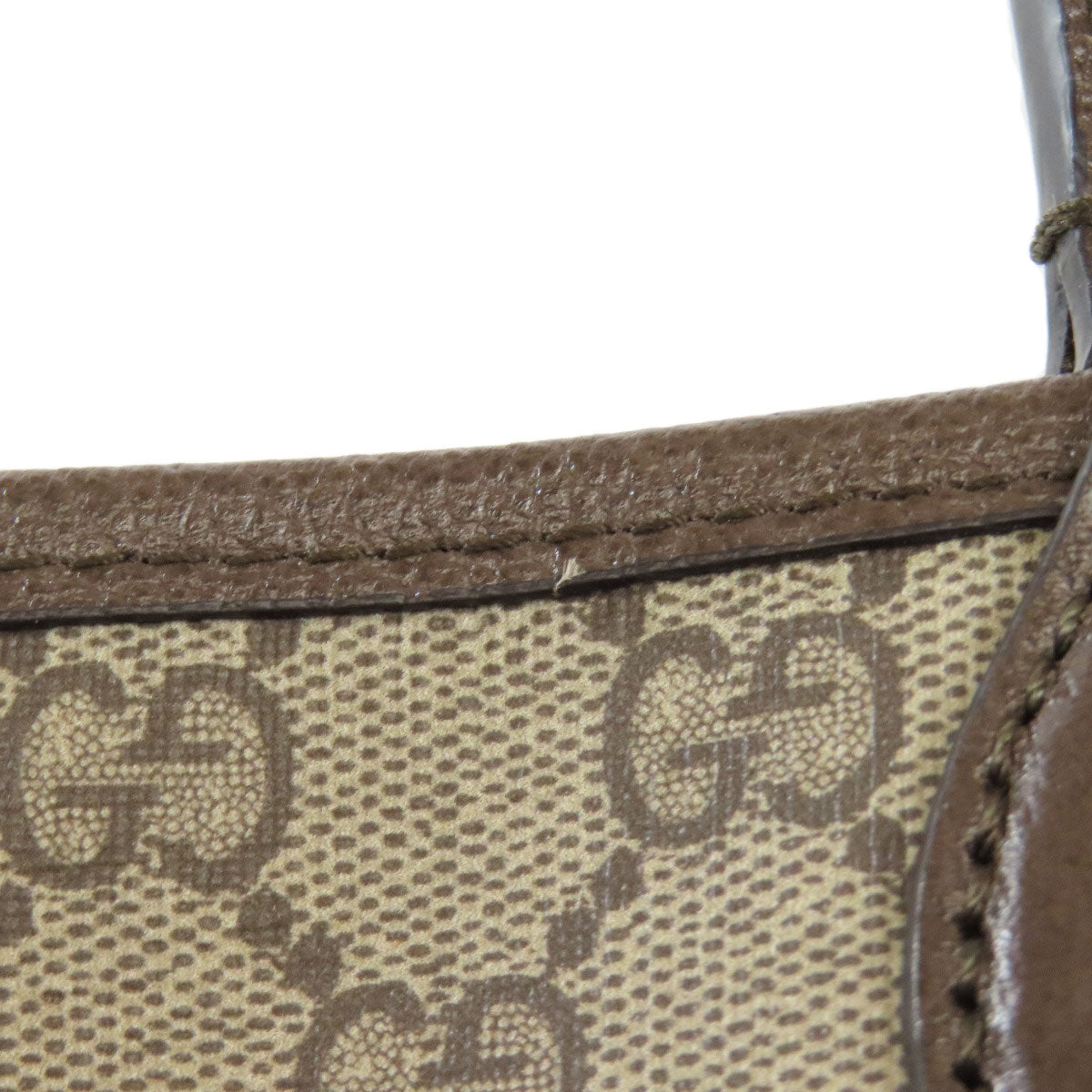 GUCCI Tote Bag 726762 PVC Brown GG Supreme Shelly Line