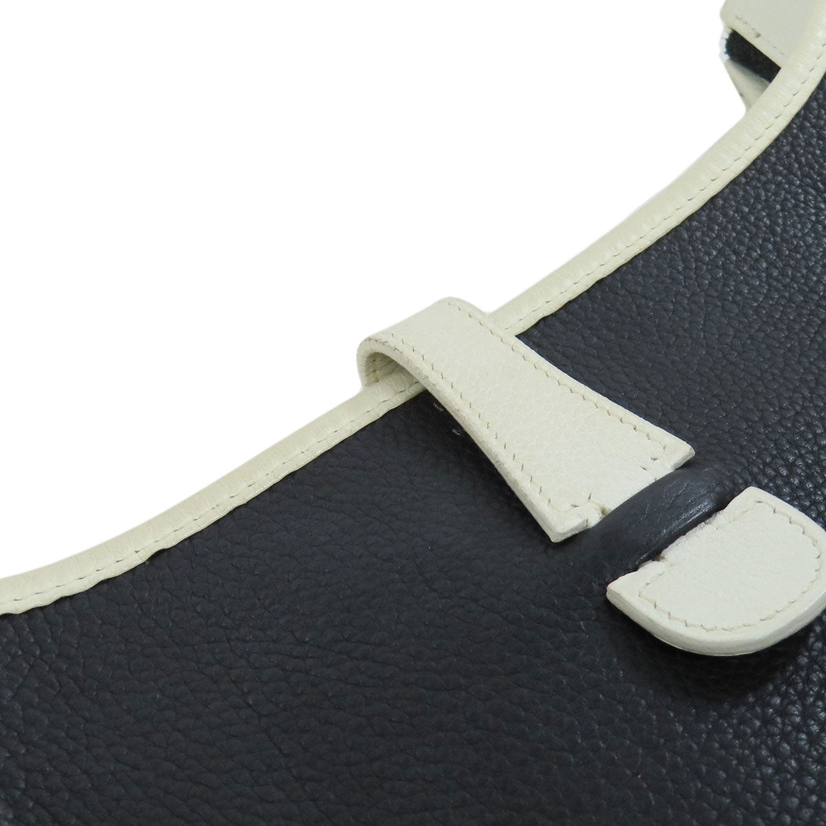 HERMES Shoulder Bag Taurillon Clemence black Evelyn PM SilverMetal