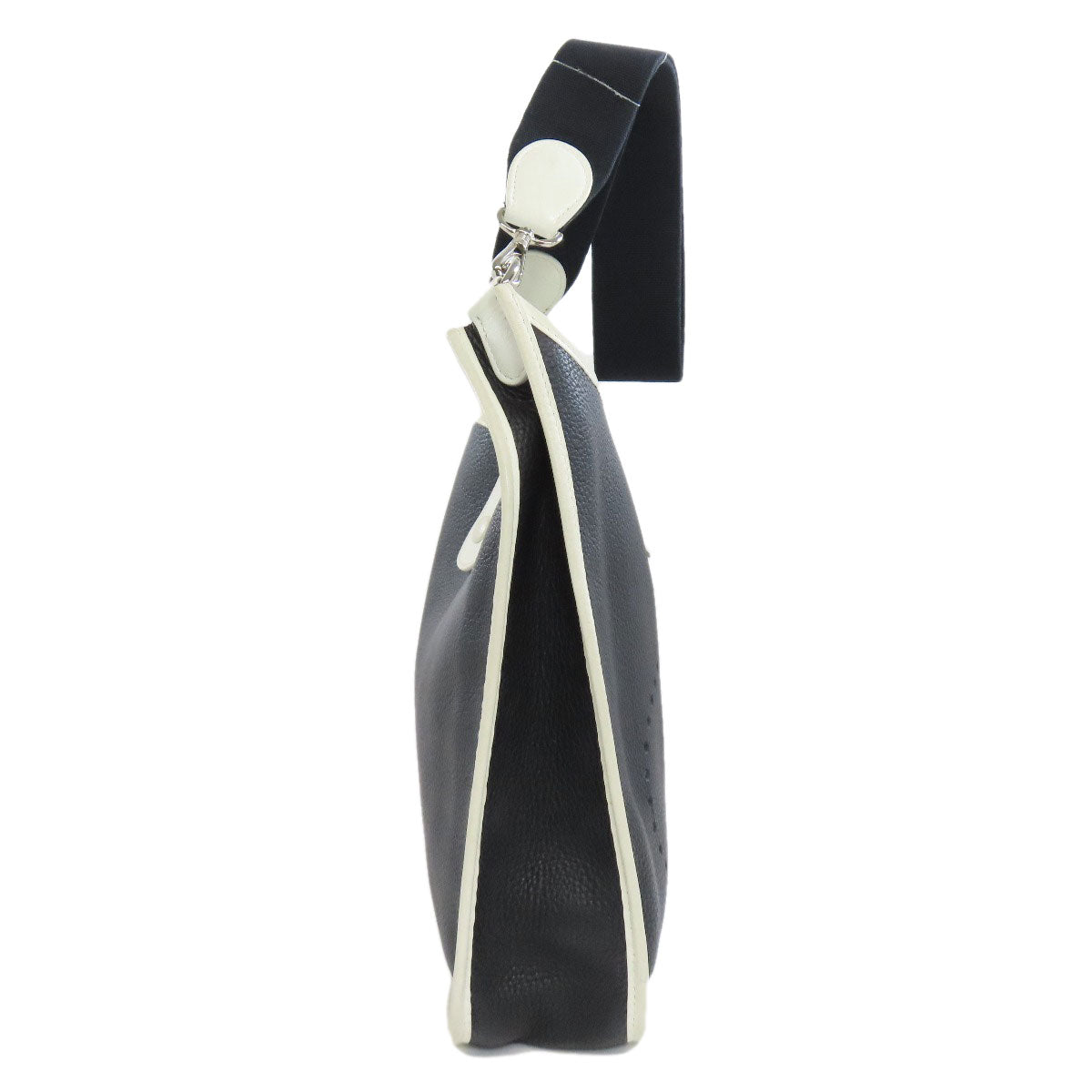 HERMES Shoulder Bag Taurillon Clemence black Evelyn PM SilverMetal