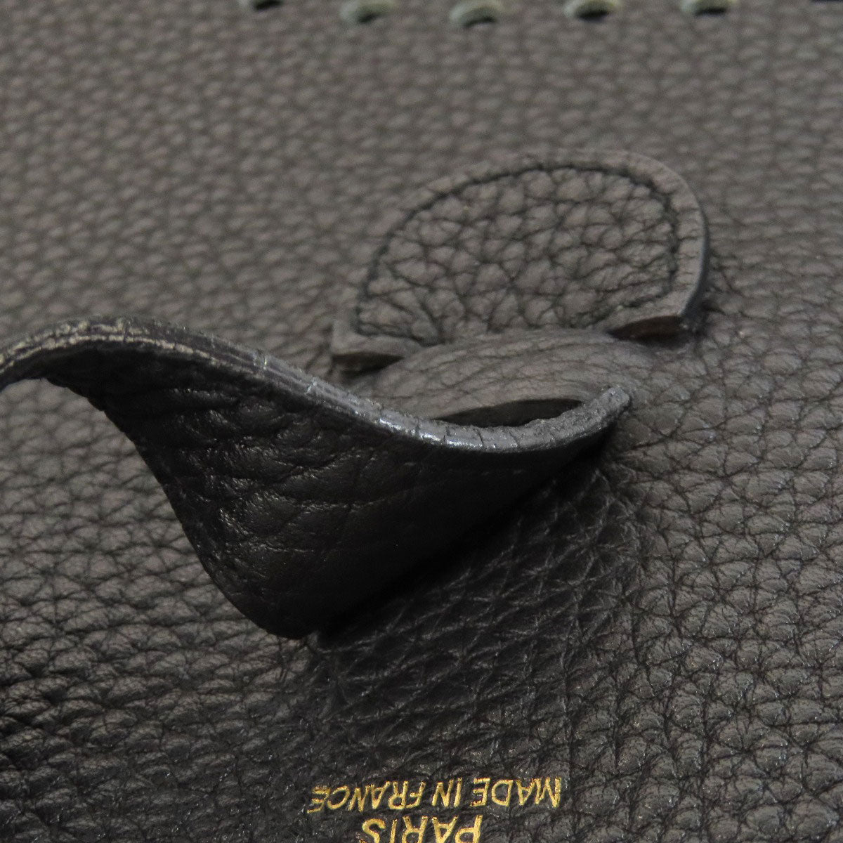 HERMES Shoulder Bag Togo black Evelyn 1 GM Gold Metal Women Used