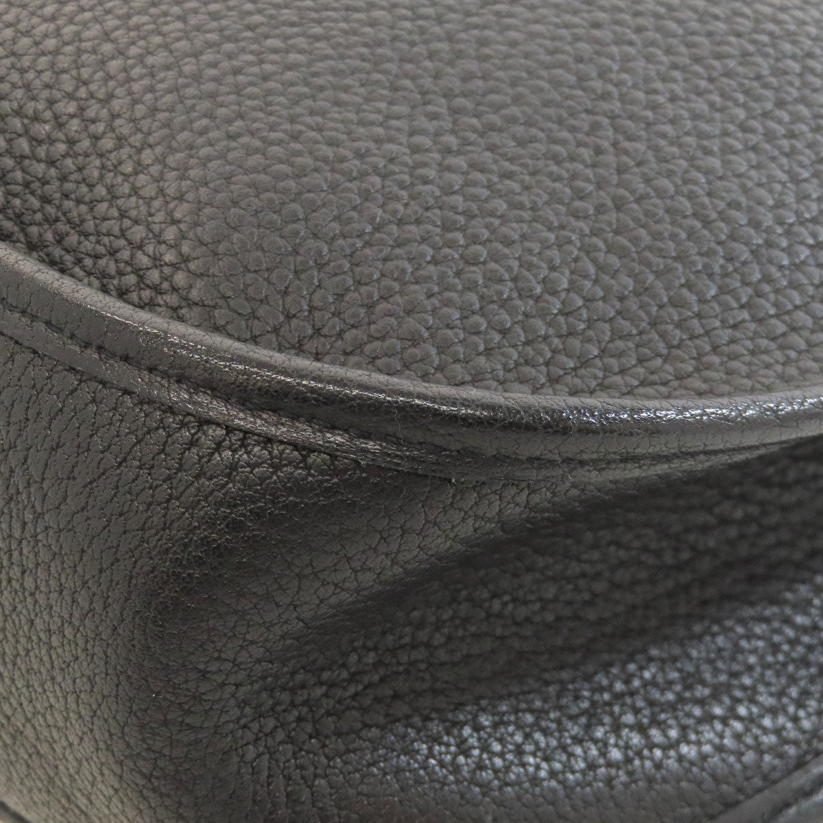 HERMES Shoulder Bag Togo black Evelyn 1 GM Gold Metal Women Used