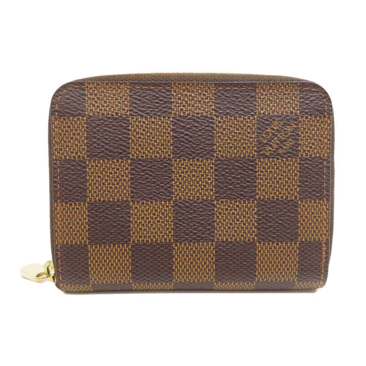 LOUIS VUITTON Coin case N63070 Damier canvas Brown Zippy coin purse