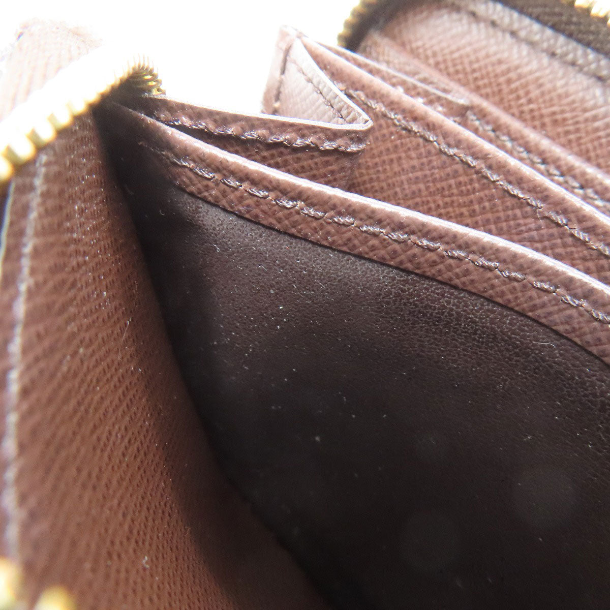 LOUIS VUITTON Coin case N63070 Damier canvas Brown Zippy coin purse