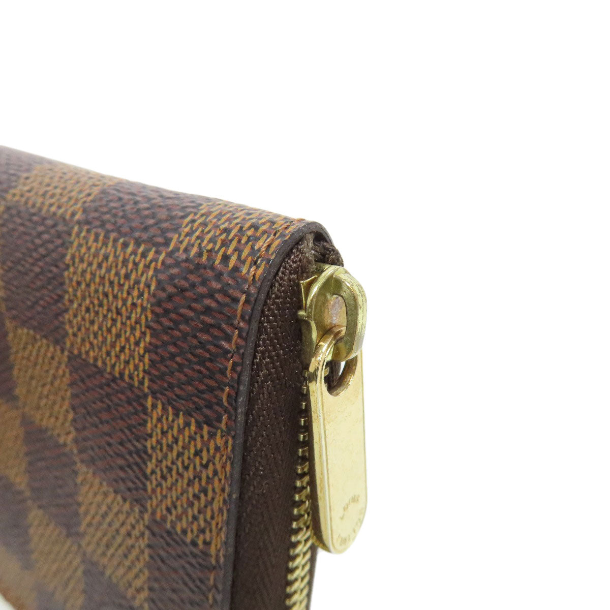 LOUIS VUITTON Coin case N63070 Damier canvas Brown Zippy coin purse