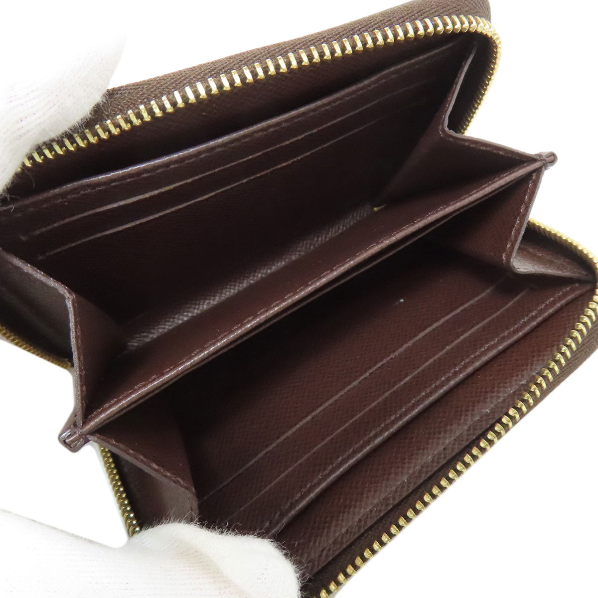 LOUIS VUITTON Coin case N63070 Damier canvas Brown Zippy coin purse