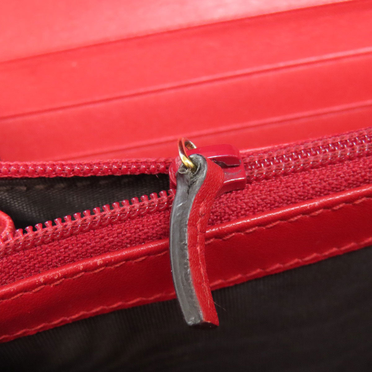 GUCCI Long Wallet Purse 476084 leather Red Sylvie Continental Women Used