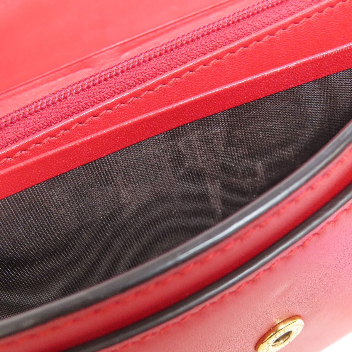 GUCCI Long Wallet Purse 476084 leather Red Sylvie Continental Women Used
