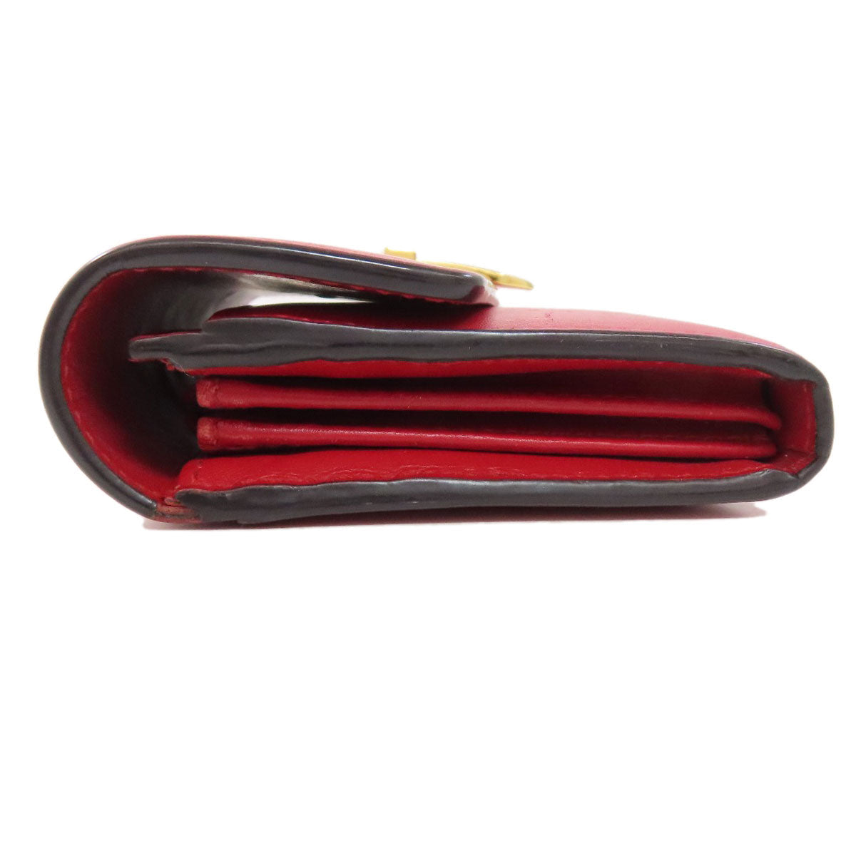 GUCCI Long Wallet Purse 476084 leather Red Sylvie Continental Women Used