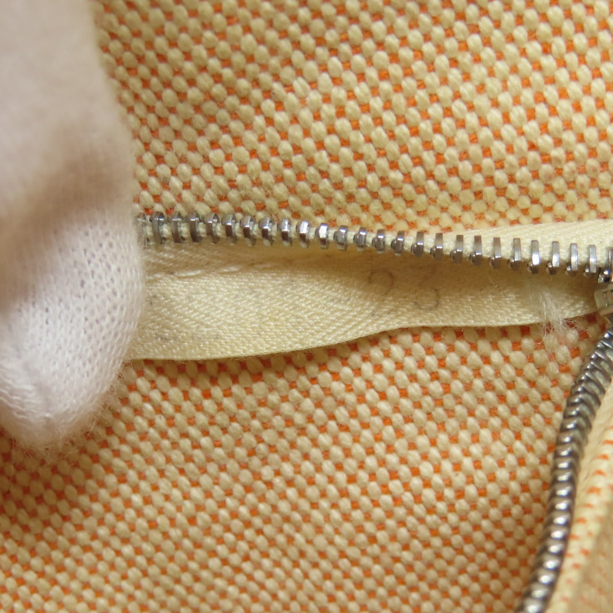 HERMES Shoulder Bag canvas Orange Fool Toe Basas Women Used