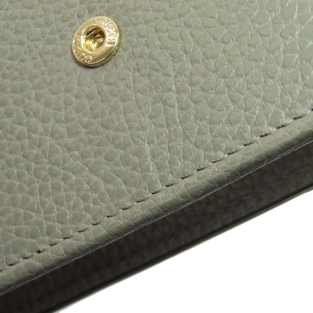 GUCCI Long Wallet Purse 510314 leather gray Outlet Chain Wallet Interlocking G Women Used