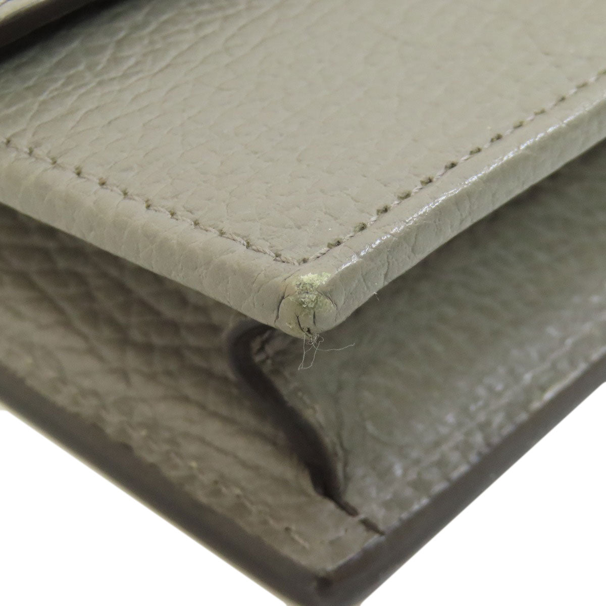 GUCCI Long Wallet Purse 510314 leather gray Outlet Chain Wallet Interlocking G Women Used