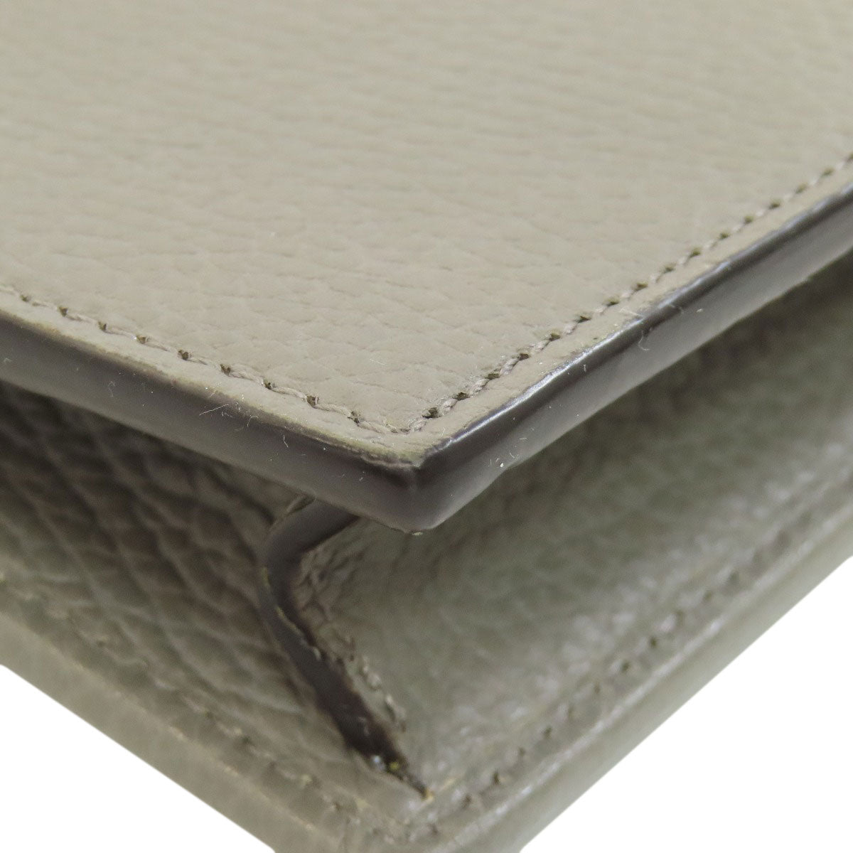 GUCCI Long Wallet Purse 510314 leather gray Outlet Chain Wallet Interlocking G Women Used