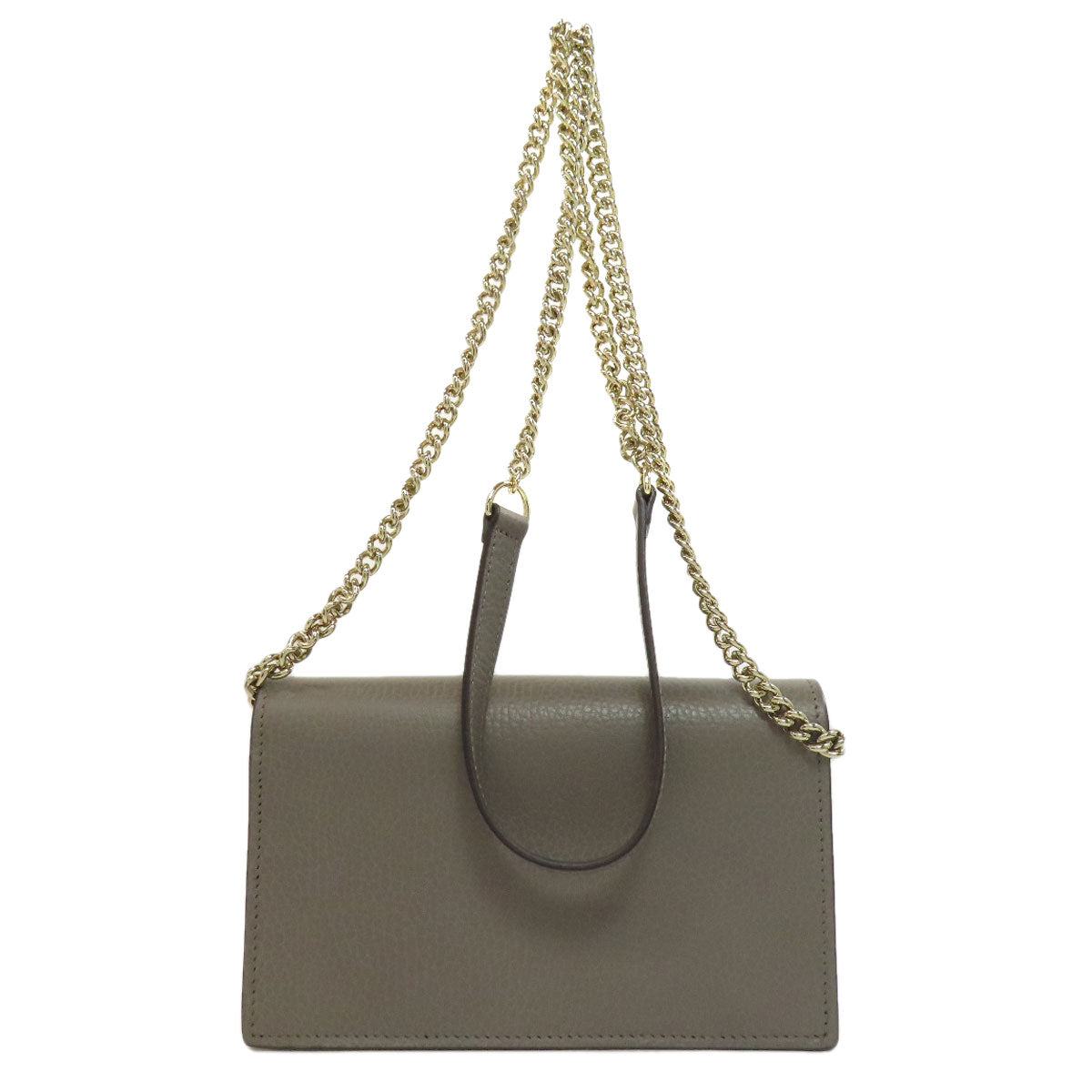 GUCCI Long Wallet Purse 510314 leather gray Outlet Chain Wallet Interlocking G Women Used