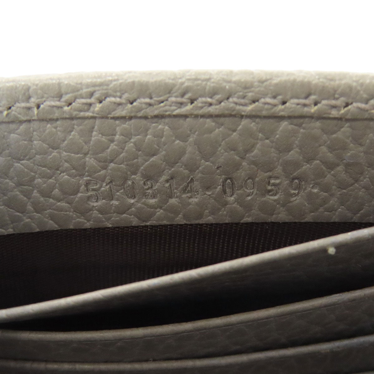 GUCCI Long Wallet Purse 510314 leather gray Outlet Chain Wallet Interlocking G Women Used