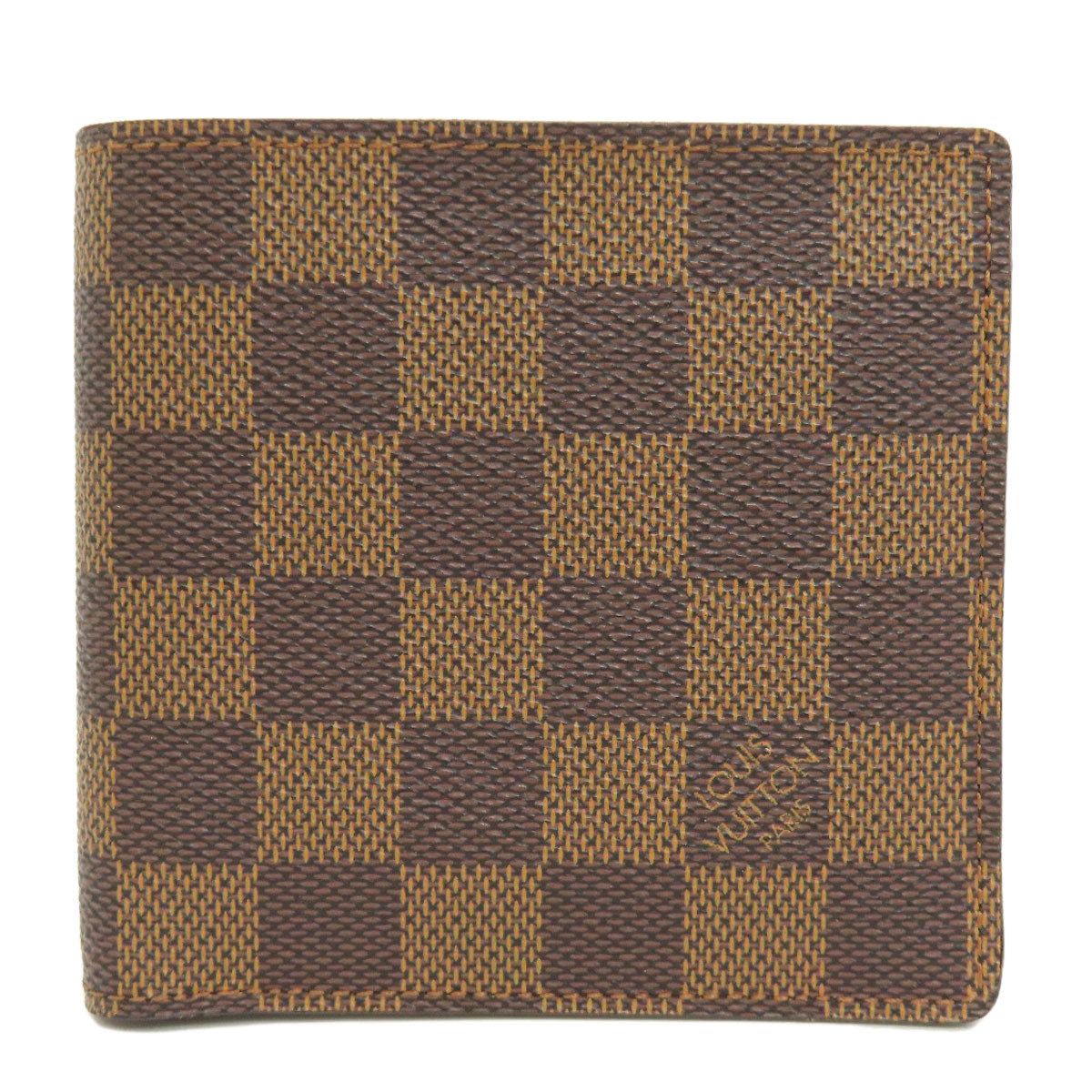 LOUIS VUITTON Bifold Wallet N61675 Damier canvas Brown Portefeuille�EMarco mens Used