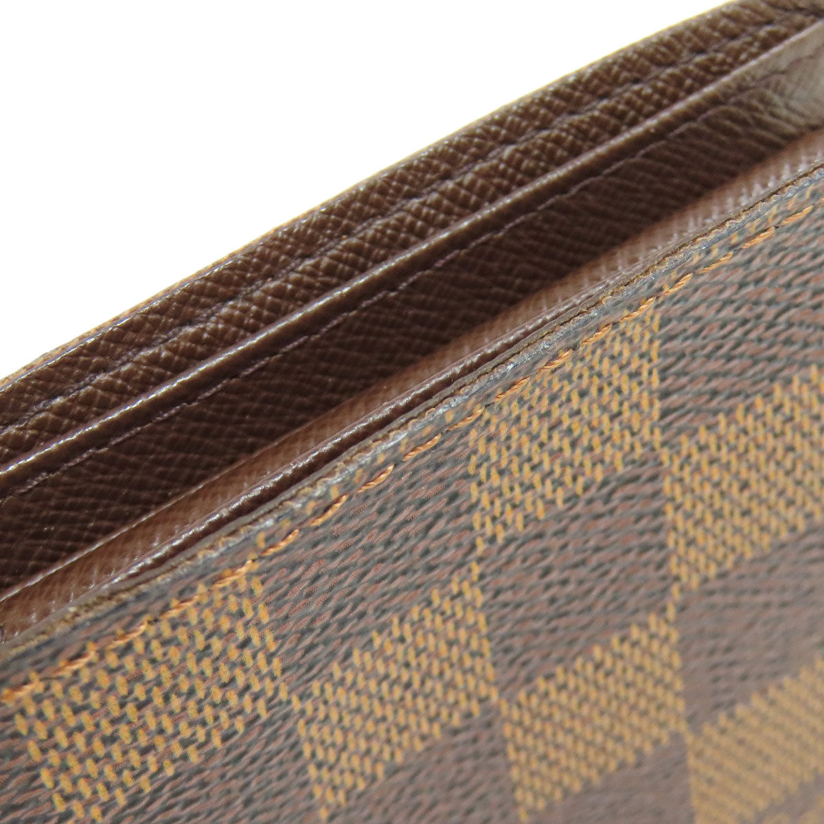 LOUIS VUITTON Bifold Wallet N61675 Damier canvas Brown Portefeuille�EMarco mens Used