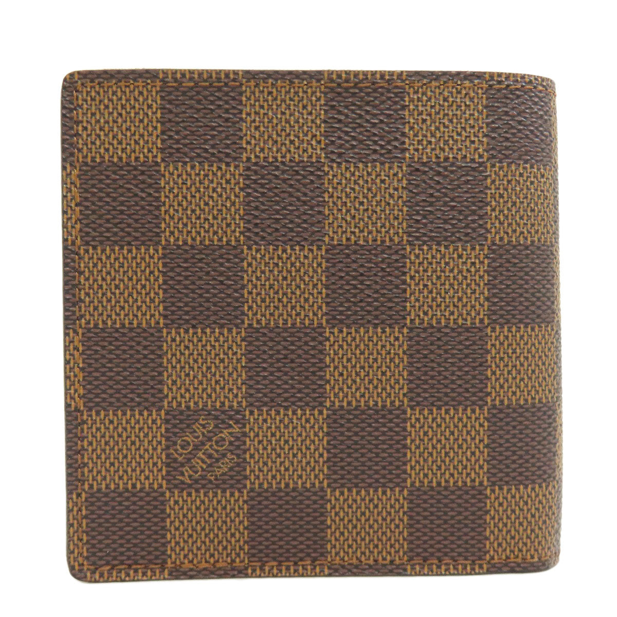 LOUIS VUITTON Bifold Wallet N61675 Damier canvas Brown Portefeuille�EMarco mens Used