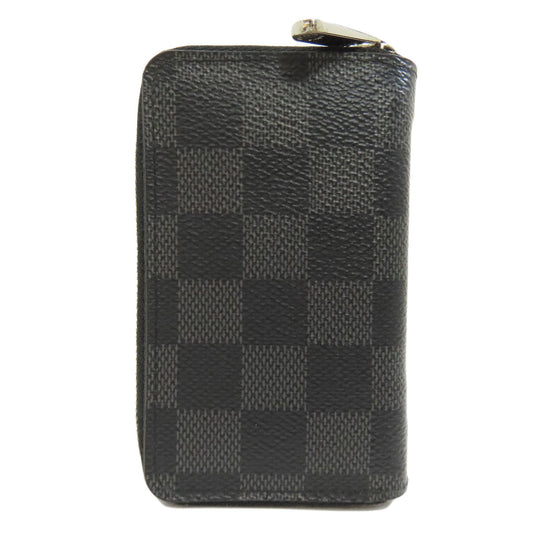 LOUIS VUITTON Coin case N63076 Damier canvas black Zippy coin purse mens(Unisex) Used