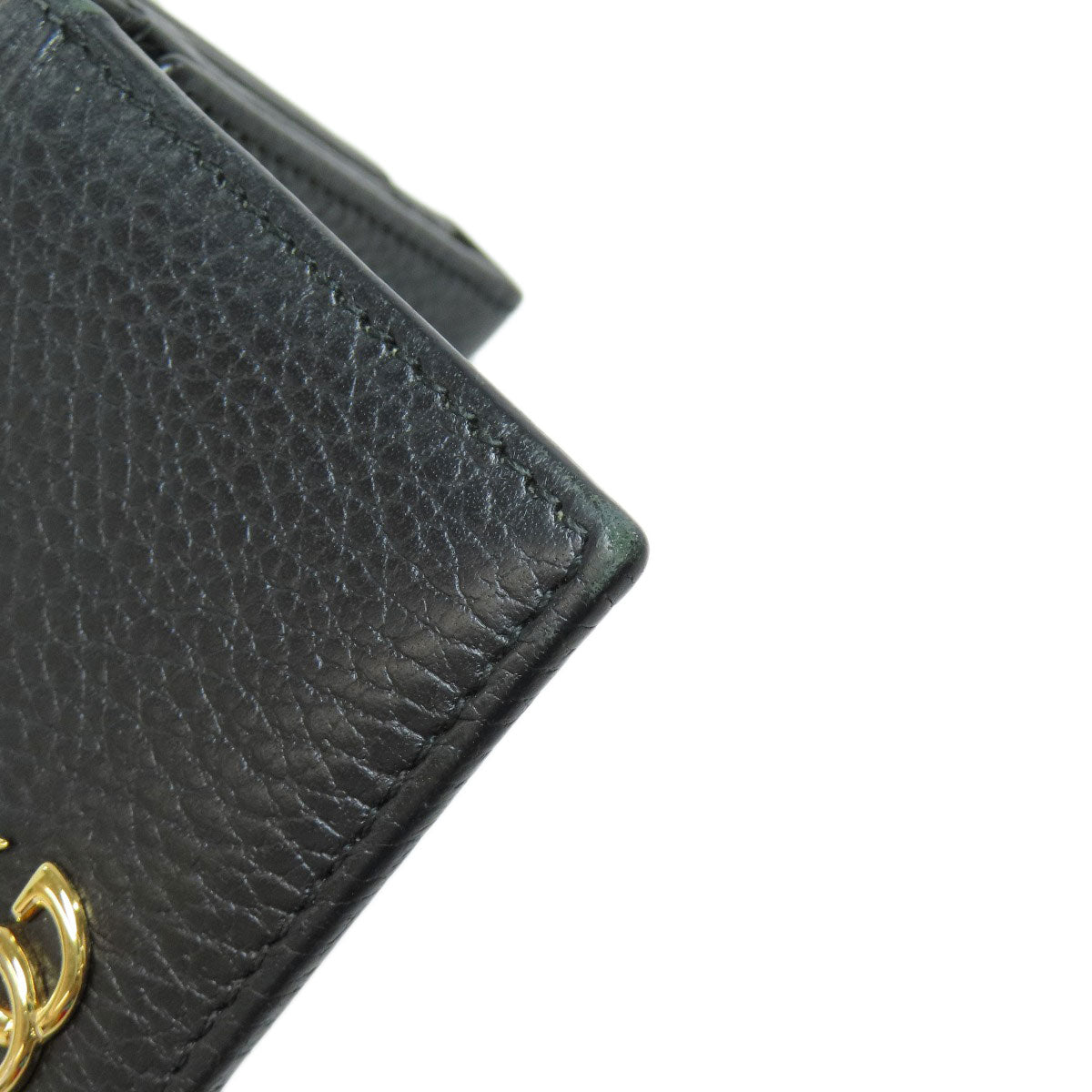 GUCCI Bifold Wallet 474746 leather black GG Marmont Tri-Fold Wallet Women Used