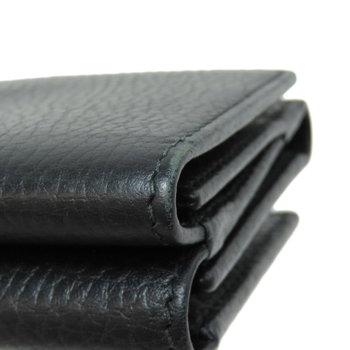 GUCCI Bifold Wallet 474746 leather black GG Marmont Tri-Fold Wallet Women Used