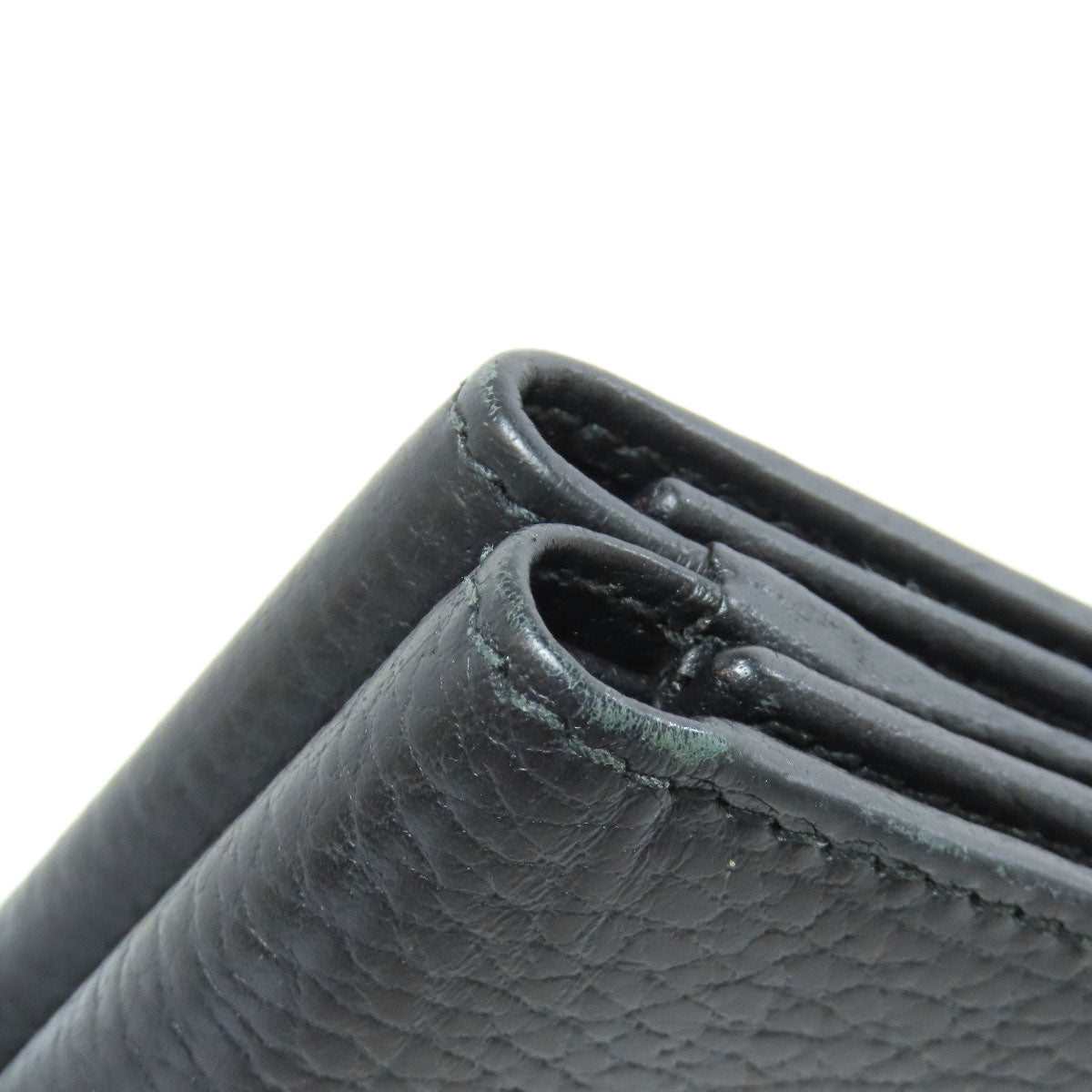 GUCCI Bifold Wallet 474746 leather black GG Marmont Tri-Fold Wallet Women Used