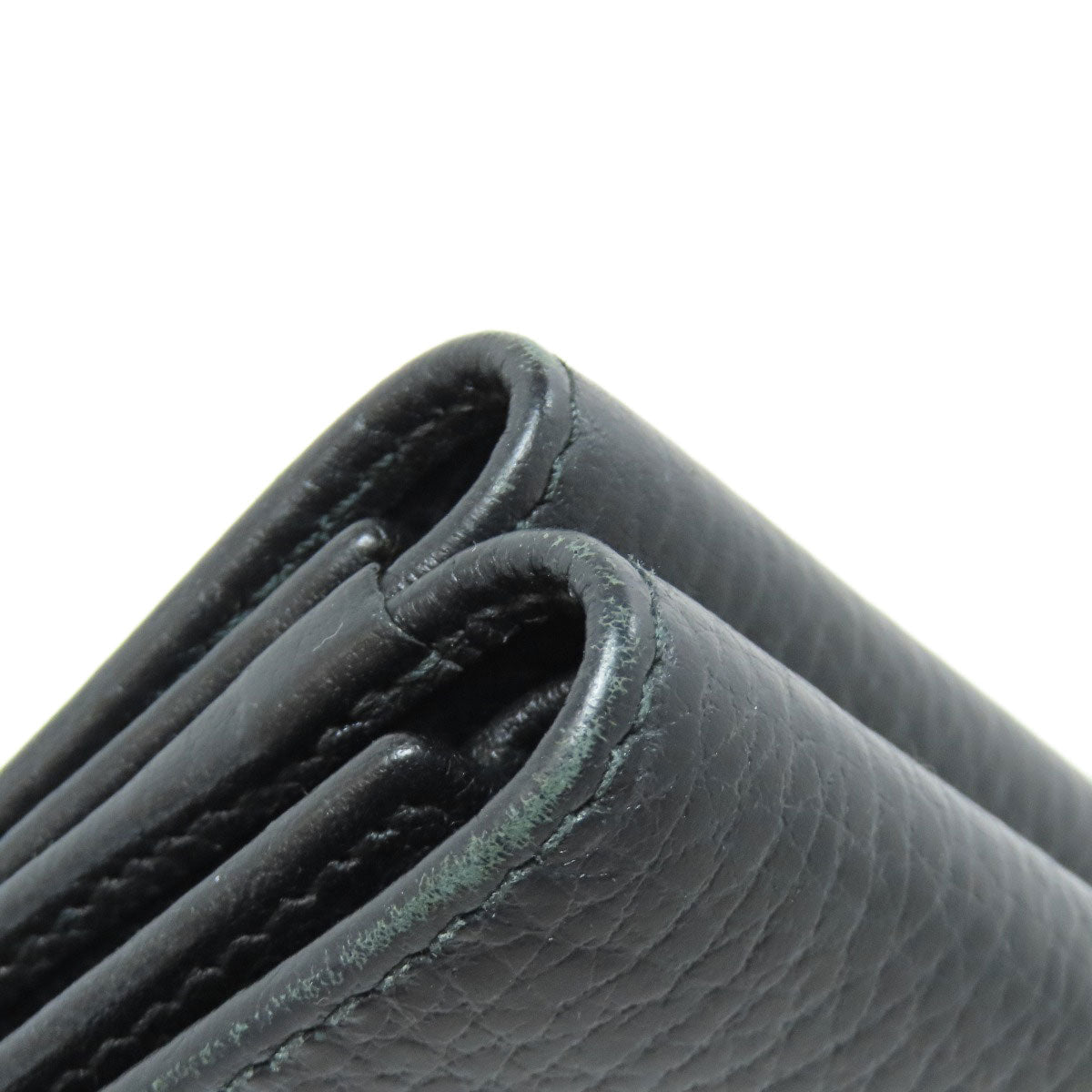 GUCCI Bifold Wallet 474746 leather black GG Marmont Tri-Fold Wallet Women Used