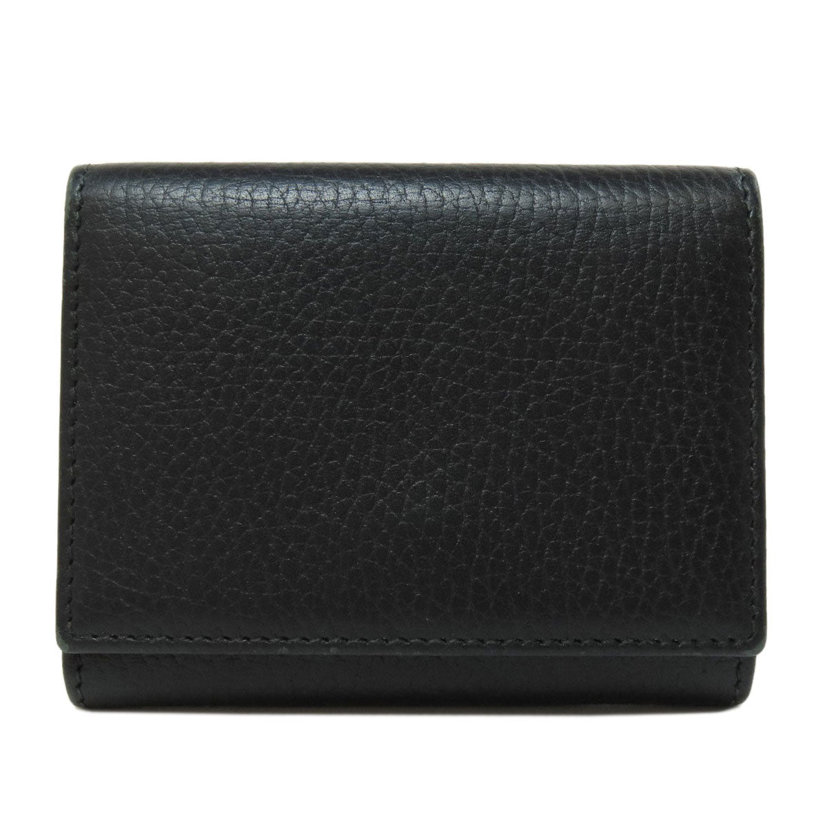 GUCCI Bifold Wallet 474746 leather black GG Marmont Tri-Fold Wallet Women Used