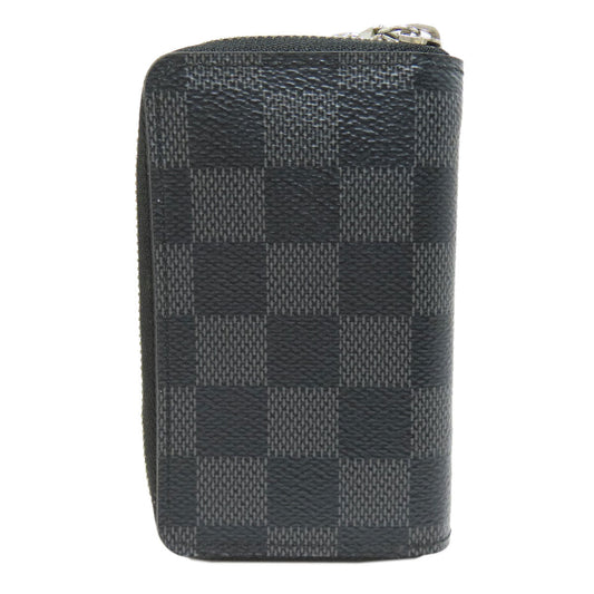 LOUIS VUITTON Coin case N63076 Damier canvas gray Zippy coin purse mens Used
