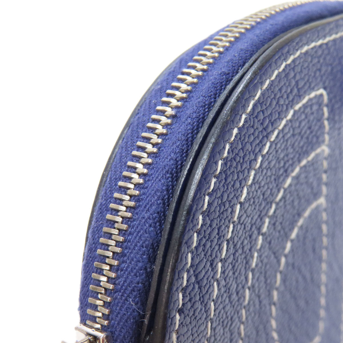 HERMES Coin case Shave Navy In-the-Loop SilverMetal